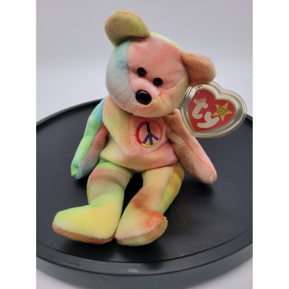 Ty Beanie Baby: Peace Bear 1996  Multicolor With Tag Vintage  8"